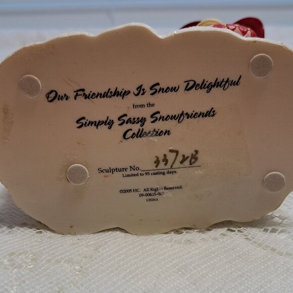 Simply Sassy Snowfriends Hamilton Collection Our Friendship Is Snow Delightful - Picture 5 of 6